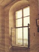 Caspar David Friedrich View of the Artist's Studio Left Window (mk10) China oil painting reproduction